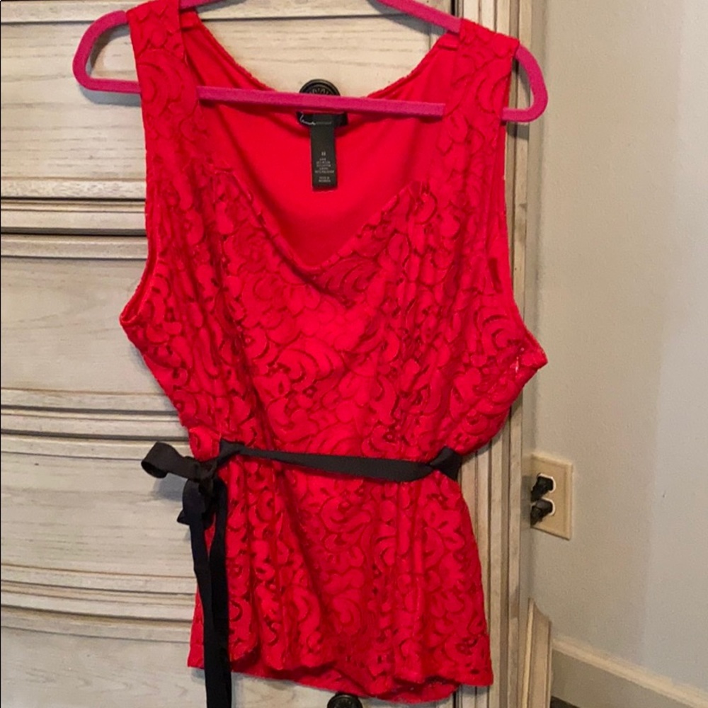 Women plus Lane Bryant red top